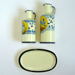 Oil, vinegar set with tray Aldo (OVAL) - Animals with Parsley Motif on White (ANM002)