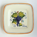 Grapes. Small square plate (SQ18) - Antique Fruit (FRA001)