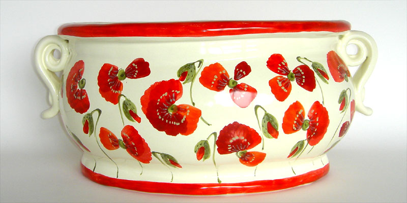 Oval planter small handle (POSH) - Poppies (PAP001) Oval planter small handle (POSH) - Poppies (PAP001)